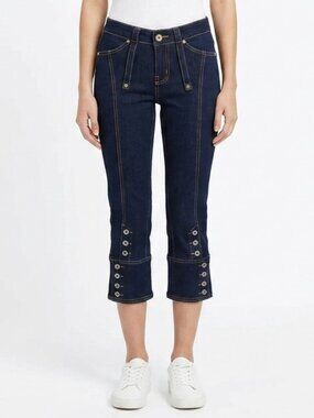 Baby Phat "Varsity Girls" Cropped Indigo Denim Jeans NEW- Sz. 3/Sm